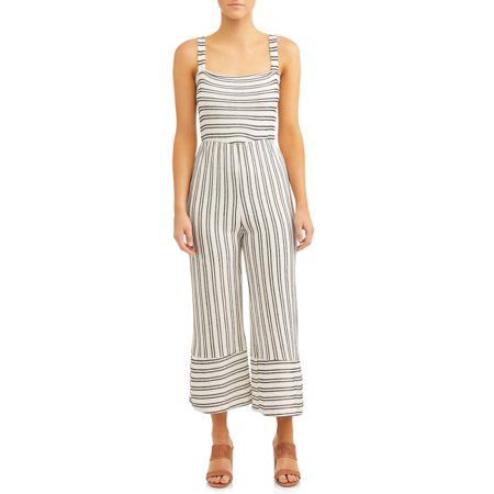 Women's Smocked French Terry Jumpsuit | Walmart (US)