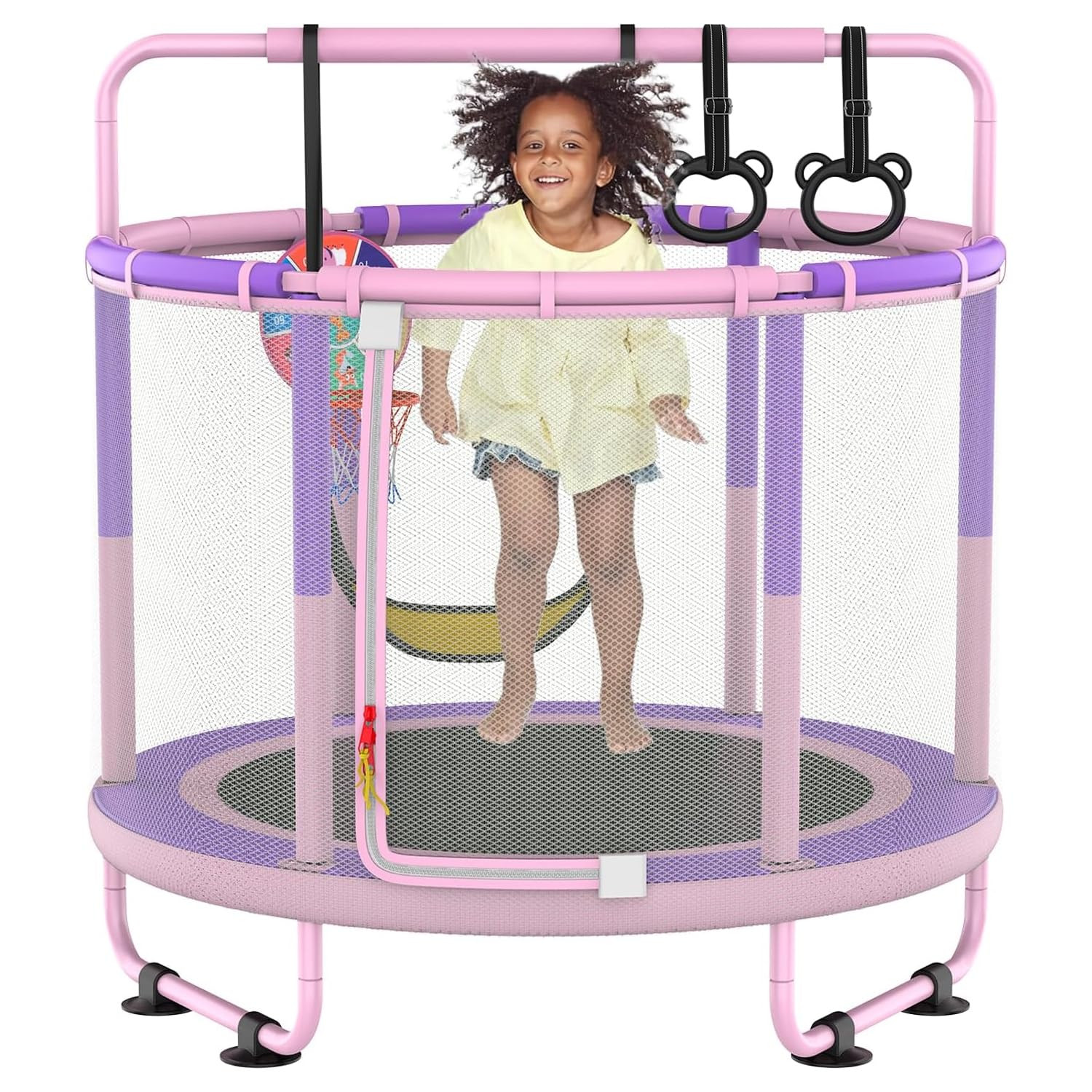 LANGXUN 60" Trampoline for Kids, 5ft Toddler Mini 6-in-1 Trampoline Indoor Outdoor with Swing, Ba... | Amazon (US)