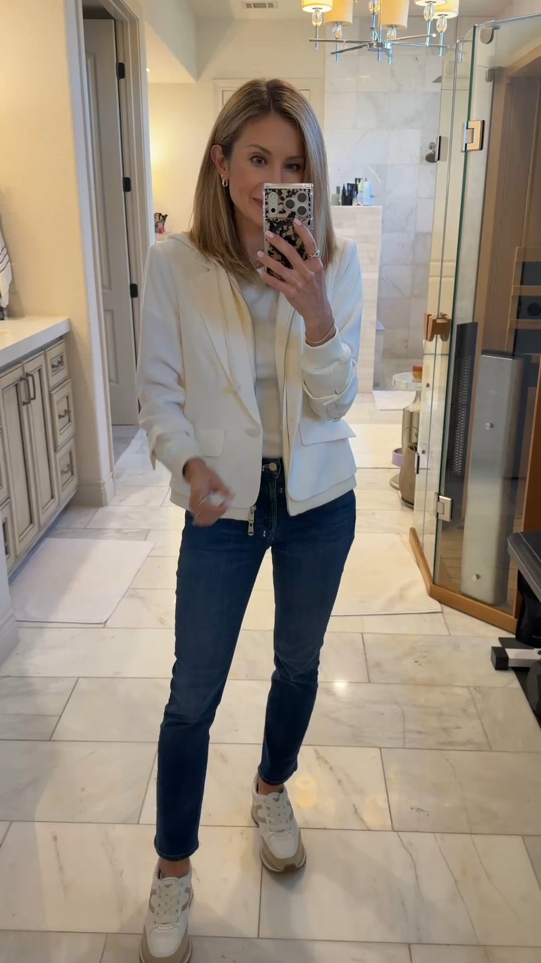 The BEST blazer for Petites! I love how this elevates jeans and a white tee, but keeps it casual enough to pair with sneakers with the built in hoodie. This is a staple blazer I wear all the time. I wear a size 2 to allow some room to layer over thicker tops. Shop @neimanmarcus Cyber Monday Sale and earn $50-$1250 in gift cards with code GC4YOU. #NeimanMarcus #NeimanMarcusPartner

#LTKSaleAlert #LTKCyberWeek #LTKPetite