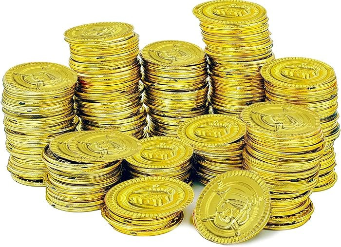 The Dreidel Company St. Patrick's Pirate Gold Coins (50 Pack) Novelty Party Favors, Plastic Gold ... | Amazon (US)