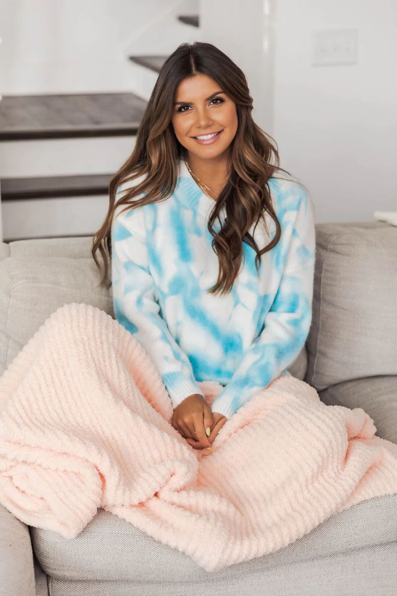 Maybe I'll Stay Fuzzy Peach Blanket | The Pink Lily Boutique
