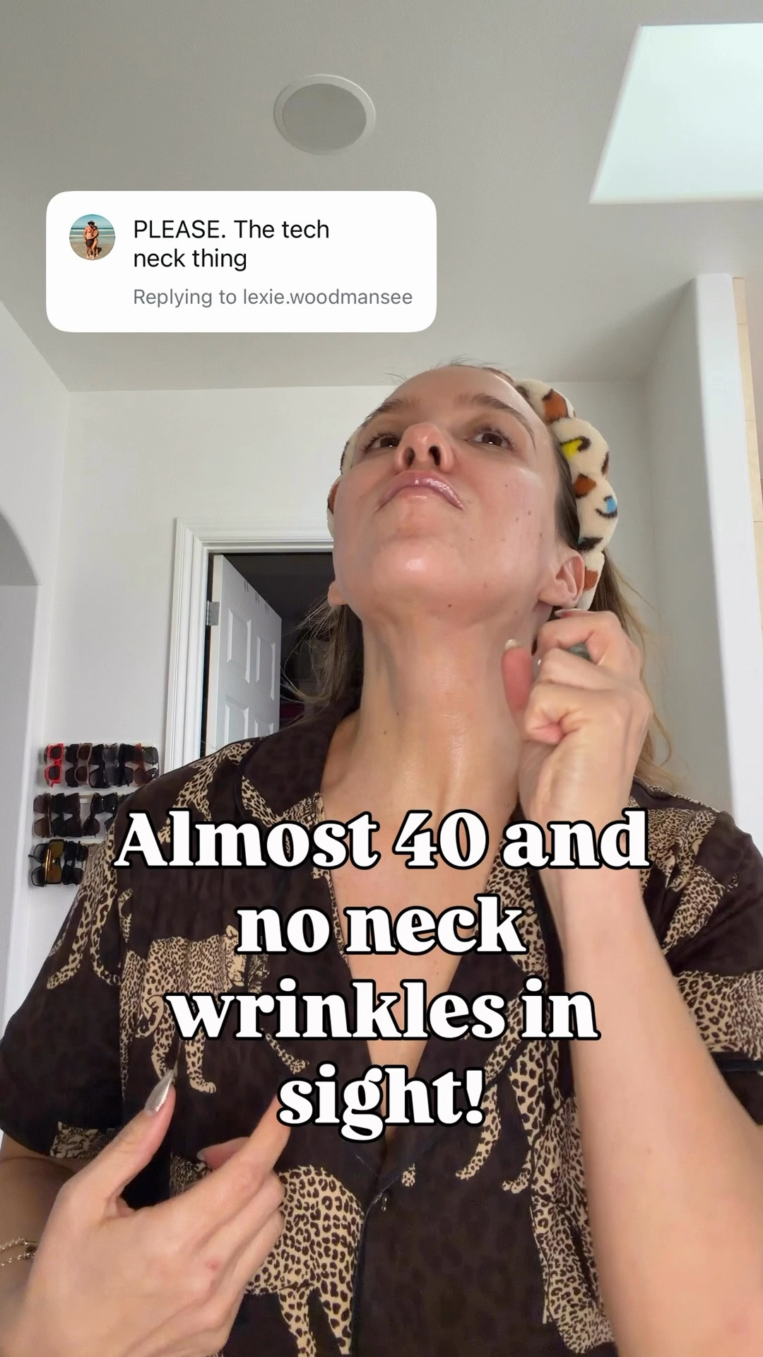 I’m almost 40 and so proud that I don’t have any neck wrinkles. ESPECIALLY for how much I’m staring down at my phone. Here’s everything I use. I also noticed a huge difference when I started skin flooding and bringing alllllll my skincare down to my neck and chest  