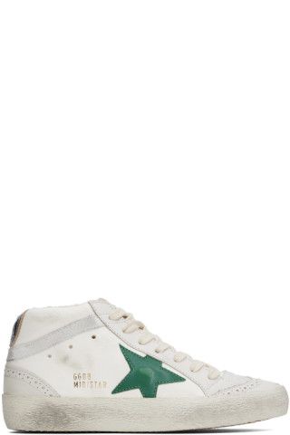 White & Gray Mid Star Sneakers | SSENSE