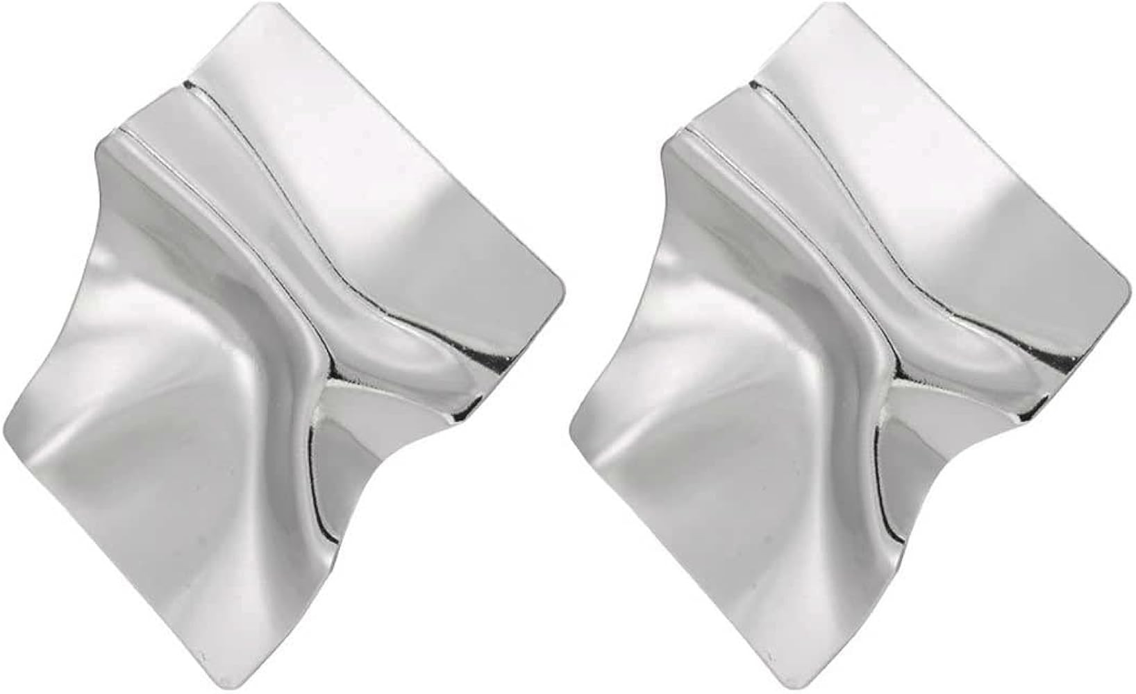 Statement Geometric Square Earrings for Women Girls,14K Gold Plated Large Fashion Texture Irregul... | Amazon (US)