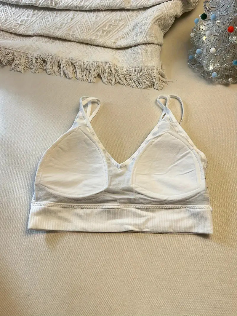 Striped Ribbed Bra Comfy Breathable Wireless Bra Women's - Temu | Temu Affiliate Program