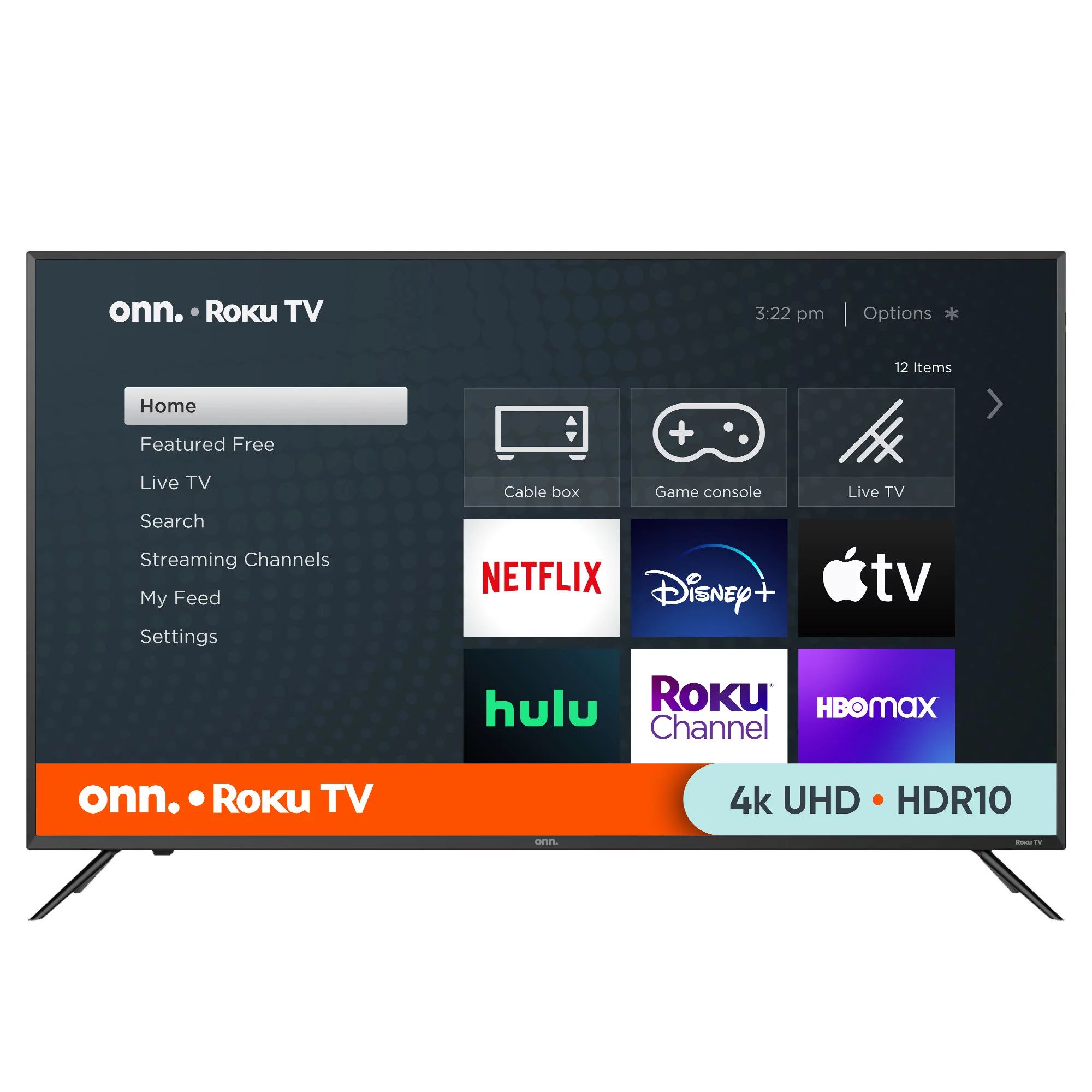 onn. 50” Class 4K UHD (2160P) LED Roku Smart TV HDR (100012585) - Walmart.com | Walmart (US)