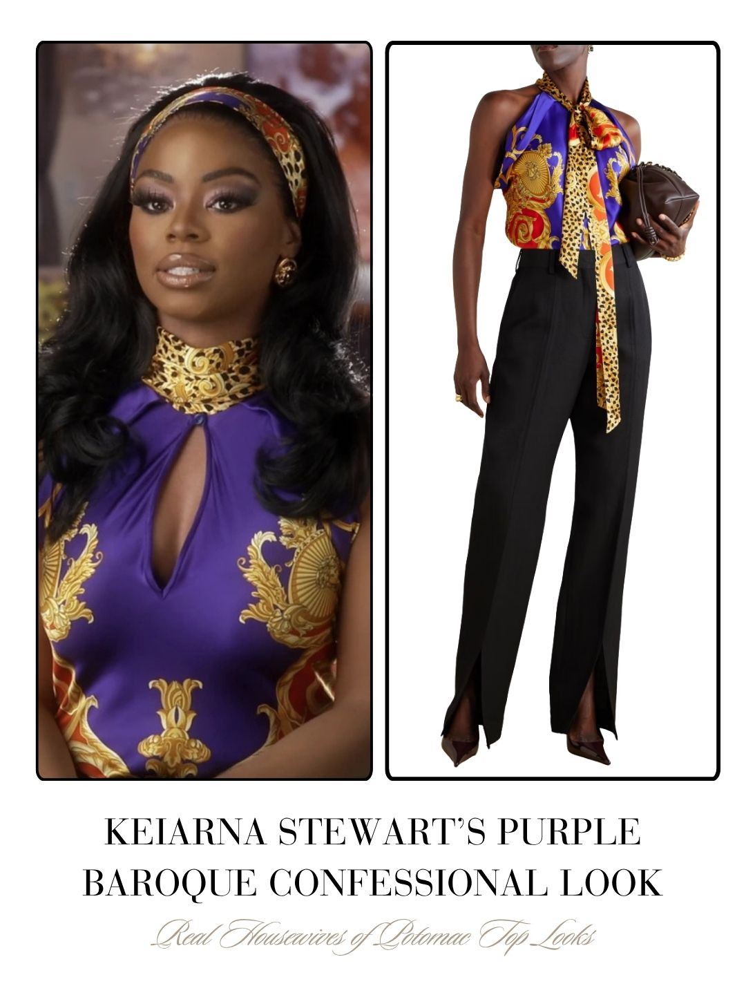 Keiarna Stewart’s Purple Baroque Print Confessional Look