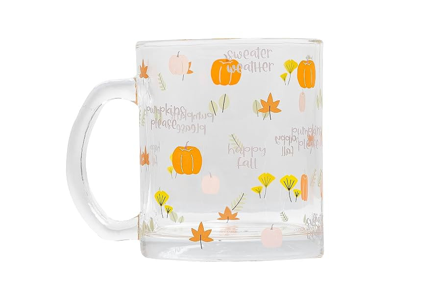 Pearhead Glass Harvest Mug, Halloween Home Décor, Coffee And Tea Glass Mug, Fall Drinkware Acces... | Amazon (US)