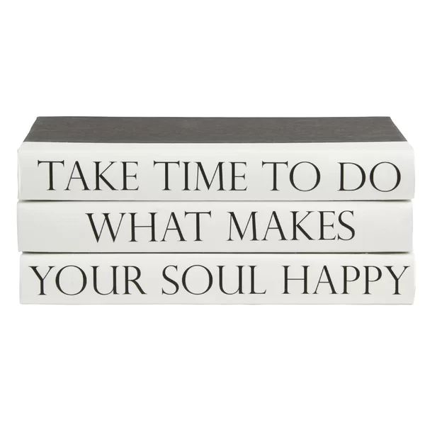 3 Piece Take Time to Do Quote Decorative Book Set | Wayfair North America