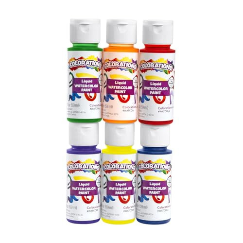 Colorations Liquid Water Color Paints, Set of 6, 2 OZ EA, Blue, Green, Red, Purple, Yellow, Orange, Party Favors, Craft & Glue Dye | Amazon (US)