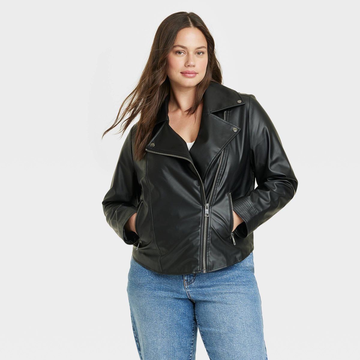 Women's Faux Leather Moto Jacket - Ava & Viv™ | Target