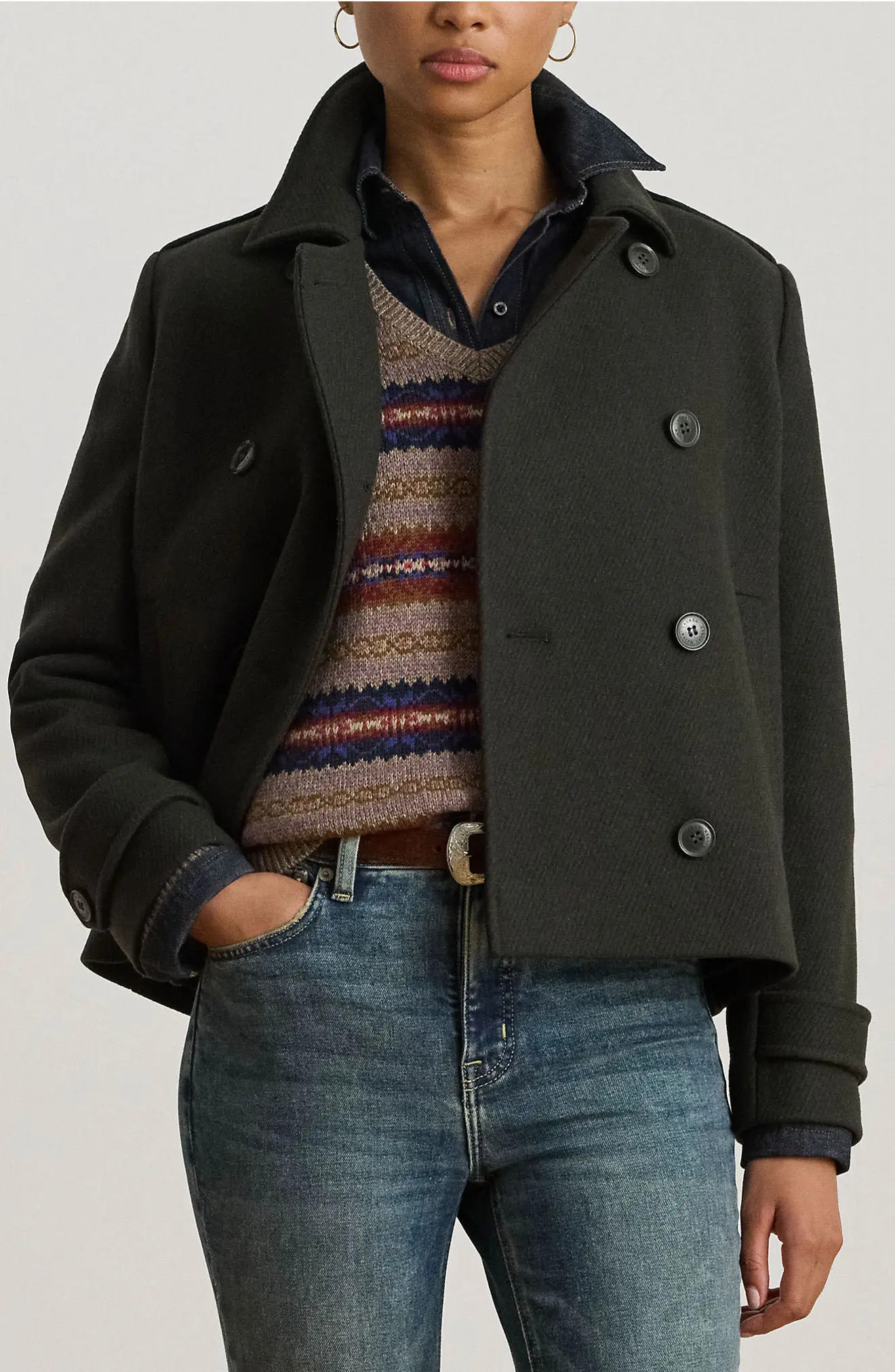 Double Breasted Wool Blend Twill Jacket (Women) | Nordstrom | Nordstrom