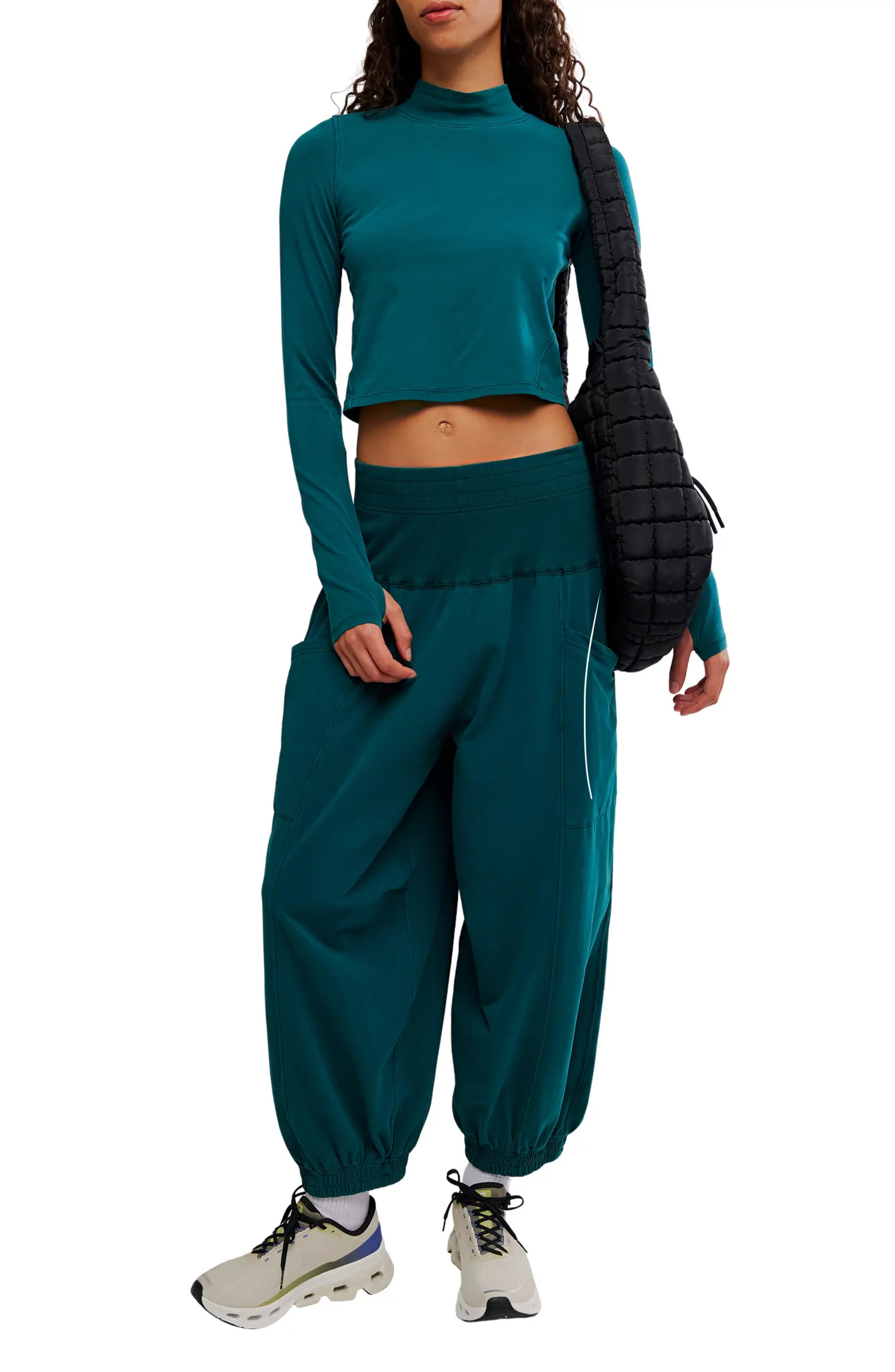 Up in the Air Crop Cotton Blend T-Shirt & Sweatpants Set | Nordstrom