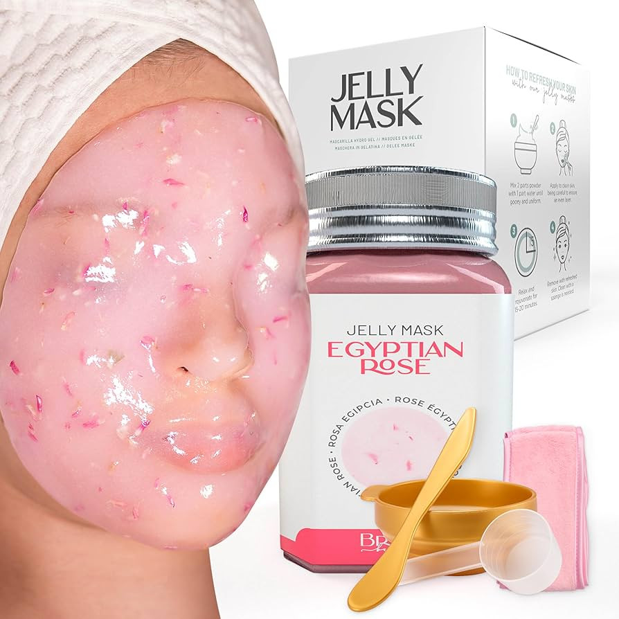 BRÜUN Mascarilla de gelatina de rosa egipcia para el cuidado de la cara, un tarro de máscara de... | Amazon (US)