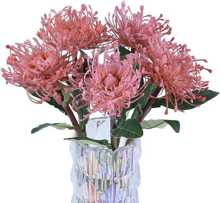 IPOPU 5Pcs Pink Artificial Chrysanthemum Flowers with Stems Gift Decorations, 15.7 Inch Faux Spid... | Amazon (US)