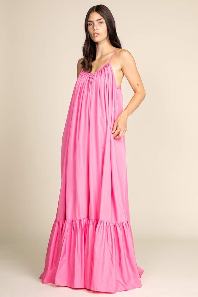 Tov Elegance A-Line Spaghetti Strap Flowy Maxi Rideau Dress | Amazon (US)