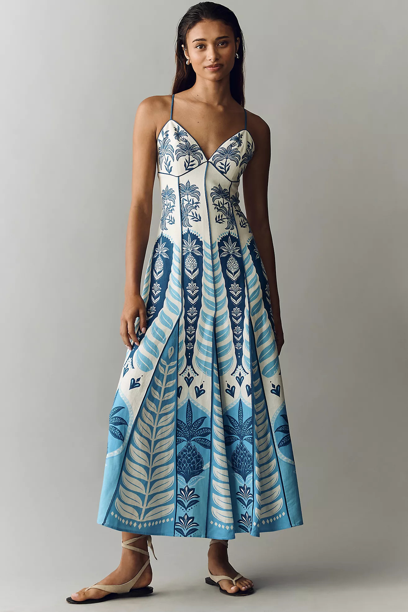 Anthropologie x Farm Rio Sleeveless V-Neck A-Line Maxi Dress | Anthropologie (US)