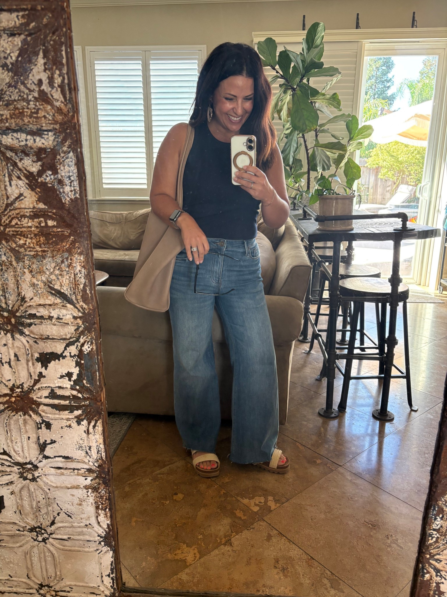 For a short week, this one sure seemed long! Wore some of my favorites for an easy, casual Friday, teaching. Wide leg jeans, the softest $4 tank top that I have in 4 colors and my super comfy platform Reef Vista sandals. I am wearing a medium in my tank, 27 jeans. 

Teacher style


#LTKPetite #LTKOver40 #LTKSeasonal