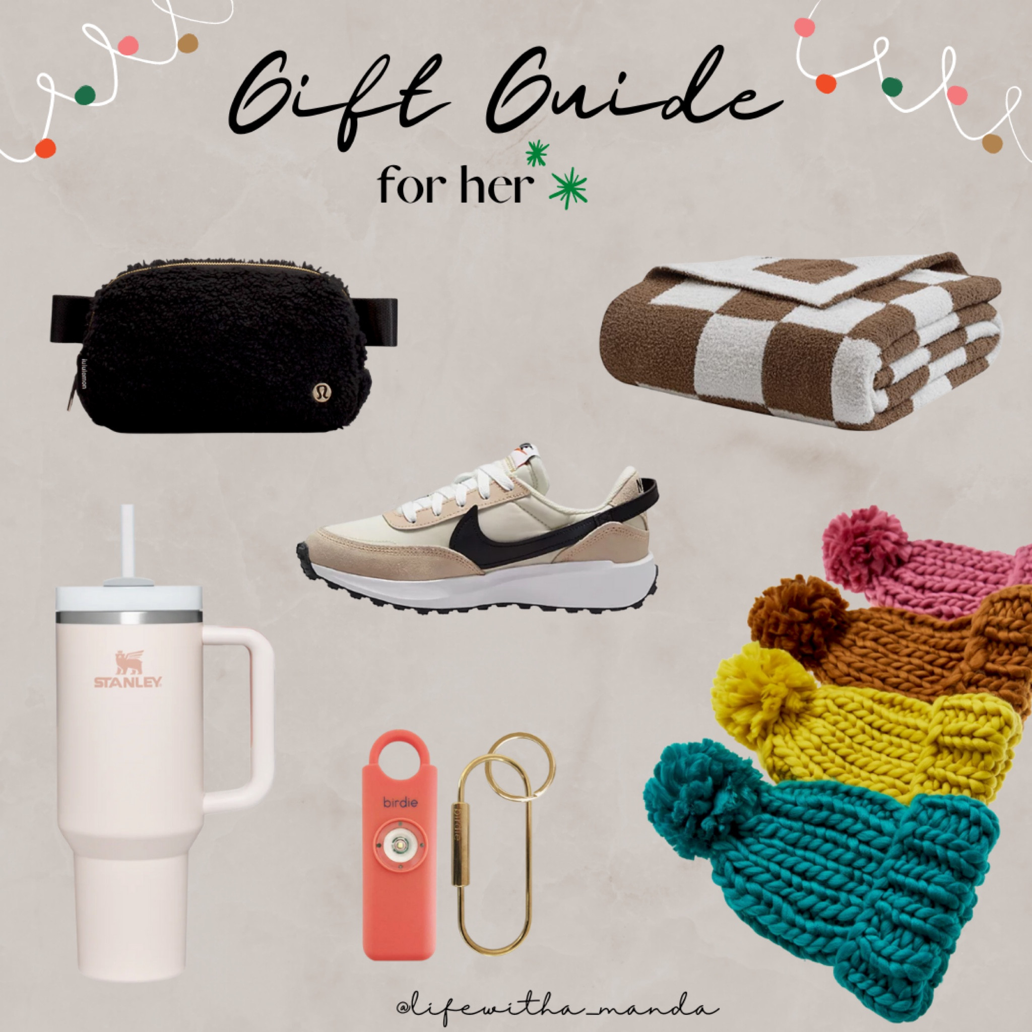 #giftguide #blanket #fleeceblanket #amazon #stanley #tumbler #giftsforher #hat #winterhat #nikesneakers #sneakers #nike #dae #beltbag #lululemon #birdie #safetyalarm #target 


#LTKshoecrush #LTKGiftGuide #LTKCyberweek
