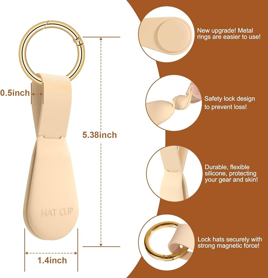 Fikoksol Magnetic Hat Clip for Travel on Bag, Silicone Hat Holder for Tote Beach Bag, Hand Free S... | Amazon (US)