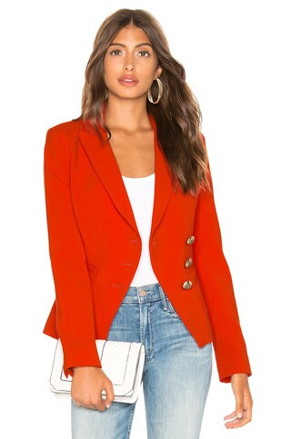 Wrap Blazer in Vermillion | Revolve Clothing (Global)