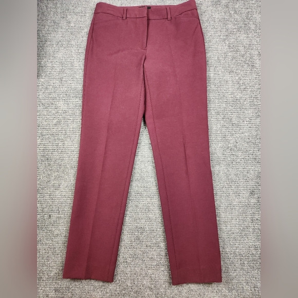 White House Black Market Slim Ankle Pants Womens Sz 4 Long Burgundy Wine Stretch | Poshmark