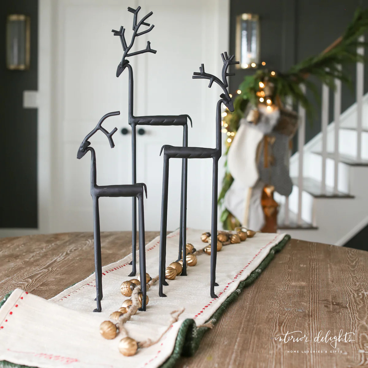 Large Set of 3 Black Iron Deer *Final Sale* | Interior Delights