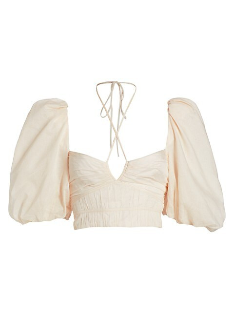 Garua Cropped Puff-Sleeve Top | Saks Fifth Avenue