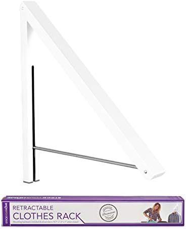 Stock Your Home Folding Clothes Hanger Wall Mounted Retractable Clothes Rack, Aluminum, Easy Inst... | Amazon (US)