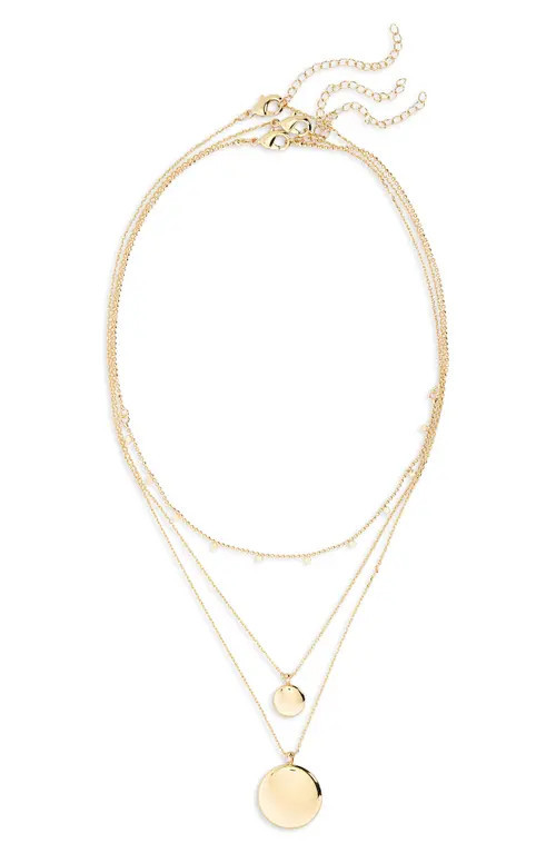 Nordstrom Set of 3 Disc Pendant Necklaces in Gold at Nordstrom | Nordstrom