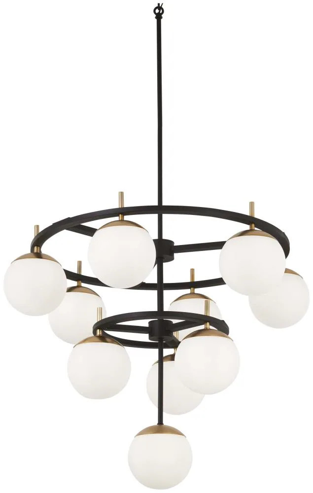 George Kovacs Alluria 10 -Light Black Etched glass Metal Chandelier one_size | P1358-618 | Lowe's