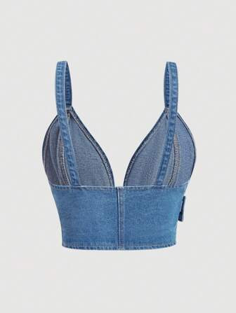 SHEIN EZwear Raw Hem Denim Bermuda Shorts | SHEIN