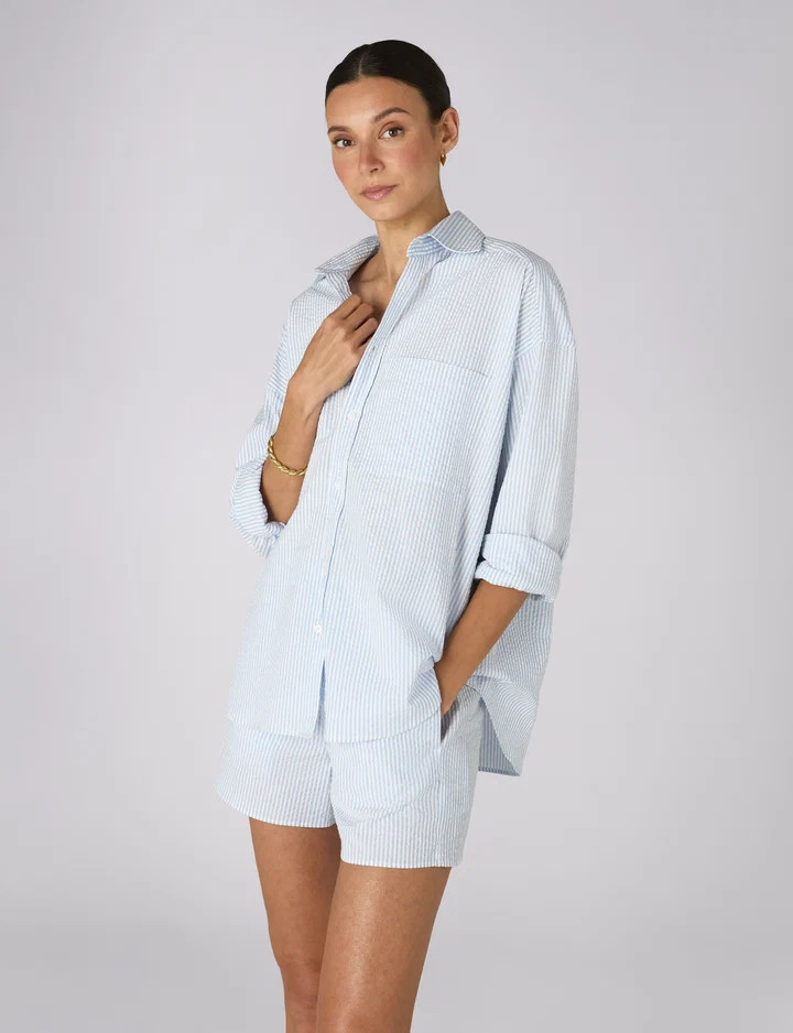 The Weekend: Seersucker, Pale Pink and Mocha Multi Stripe | With Nothing Underneath
