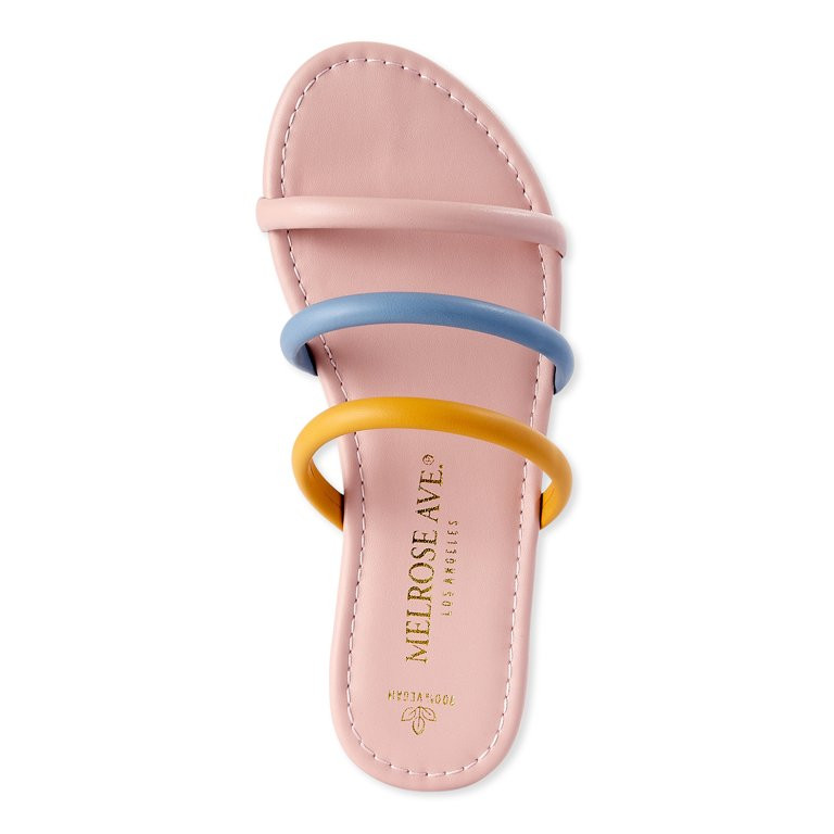 Melrose Ave Women's Faux Leather Three Strap Sandals | Walmart (US)