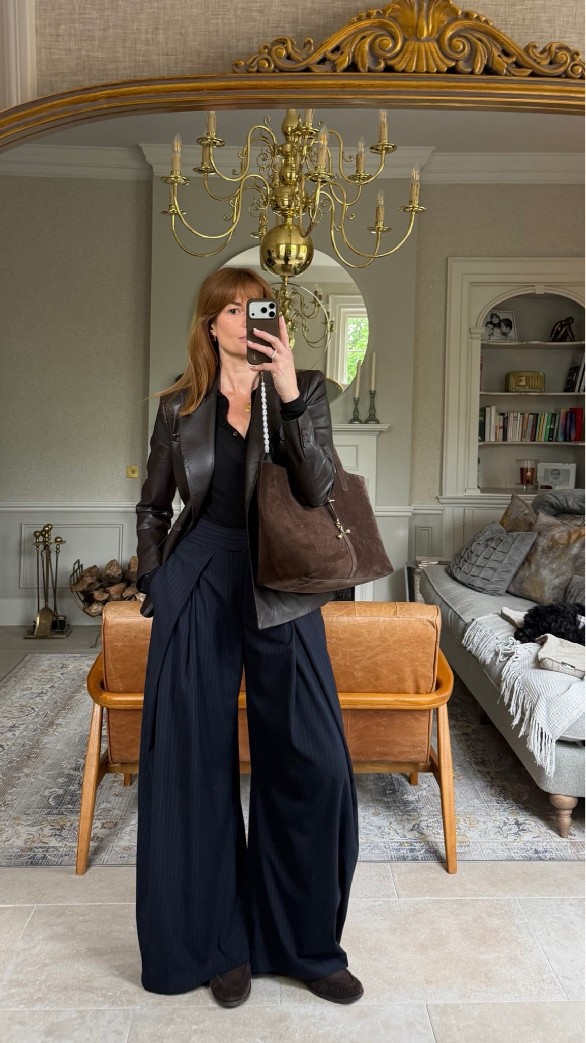 Faux leather blazer
Wid leg pleated trousers
Suede bag, suede loafers

#LTKuk #LTKstyletip #LTKbag