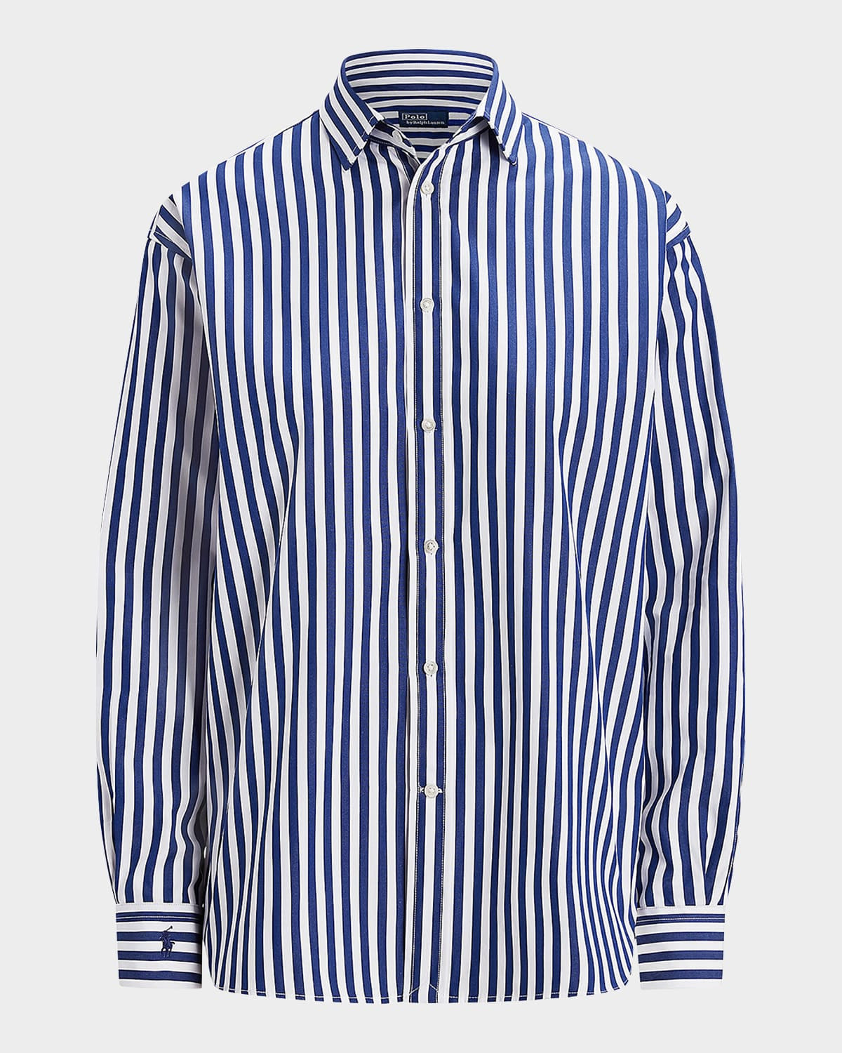 Relaxed-Fit Striped Cotton Shirt | Neiman Marcus