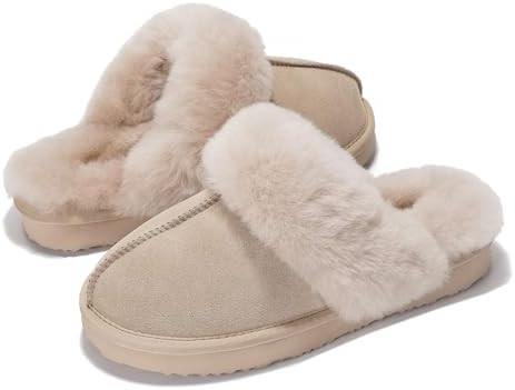 Project Cloud 100% Genuine Leather Slippers for Women Footwear with Genuine Fur Lining Womens Clo... | Amazon (US)