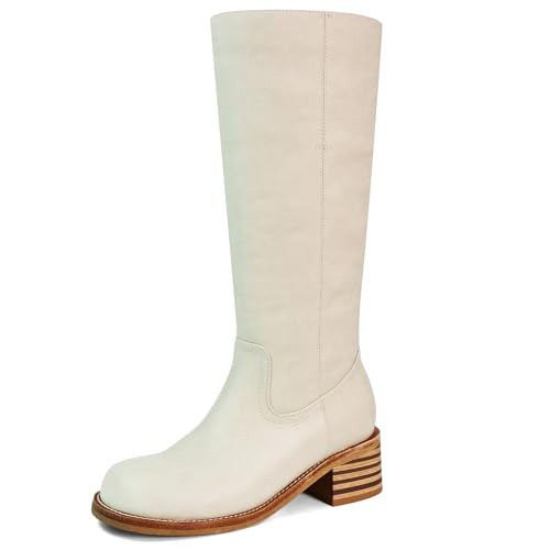 VBDB Knee High Boots for Women Square Toe Chunky Block Heel Long Boots Women’s Comfortable Low Heel Womens Shoes Size 10.5 | Amazon (US)