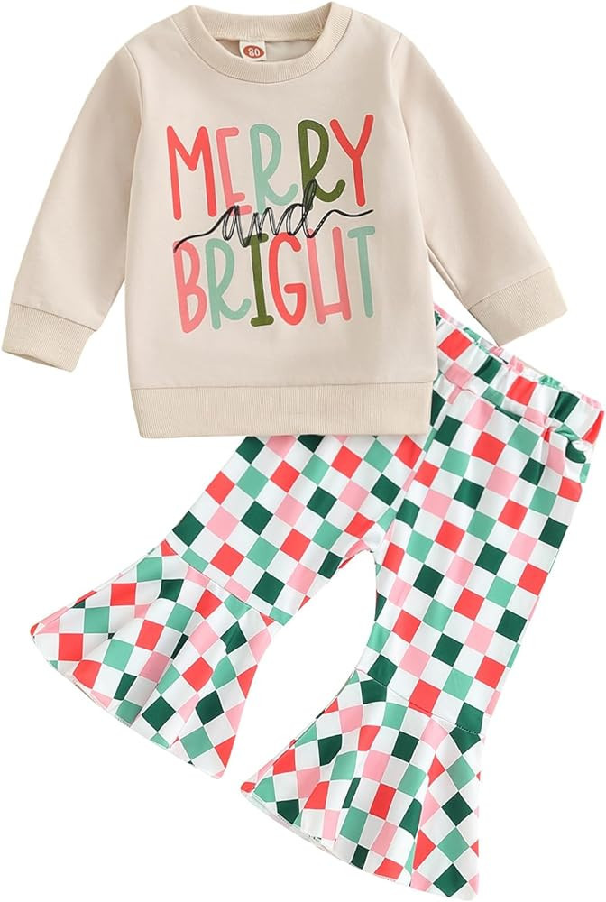 MAINESAKA Infant Baby Girl Christmas Clothes Fall First Pumpkin Letter Long Sleeve Knit Sweatshir... | Amazon (US)