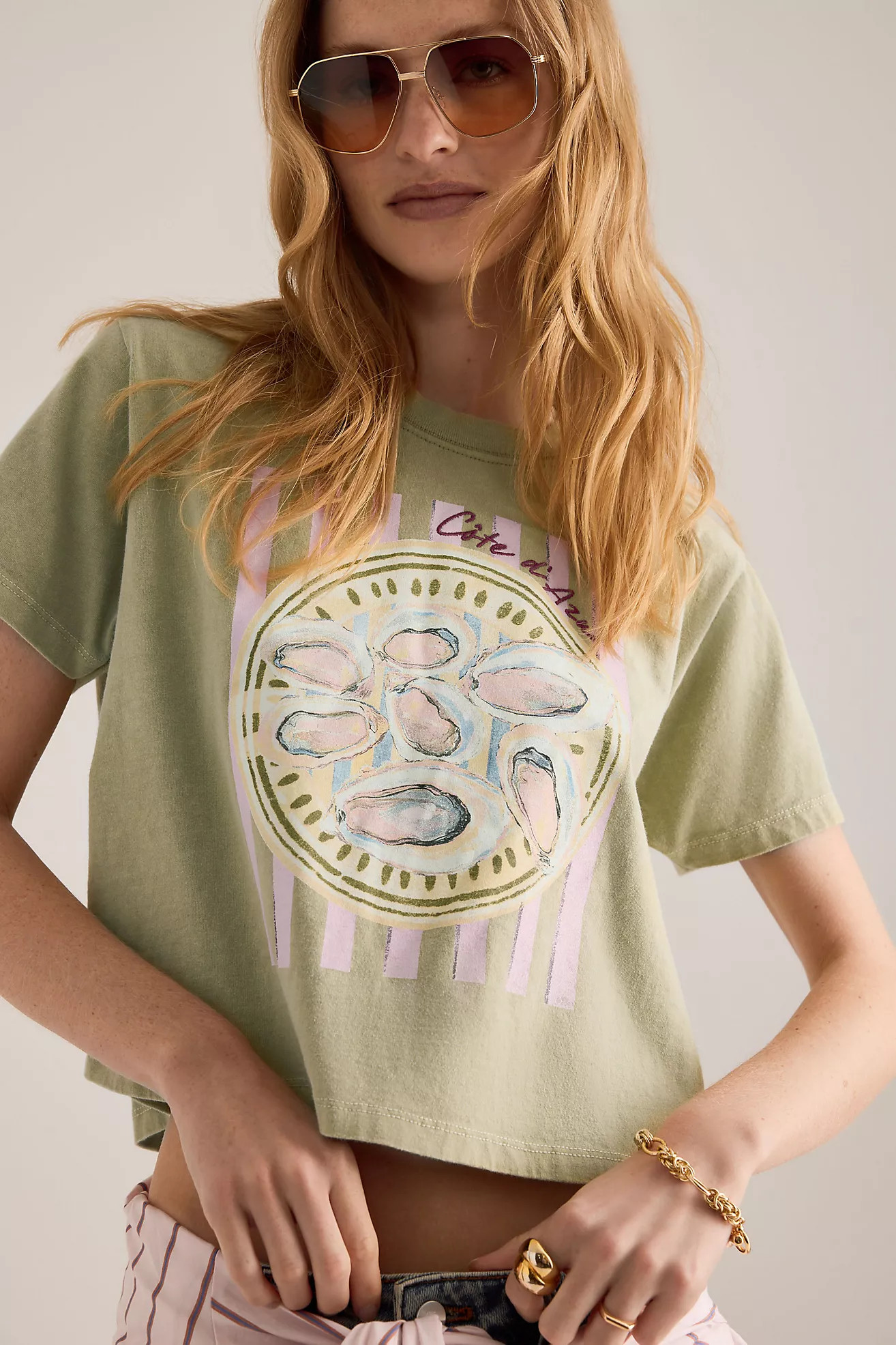 By Anthropologie Oyster Graphic Boxy T-Shirt | Anthropologie (UK)