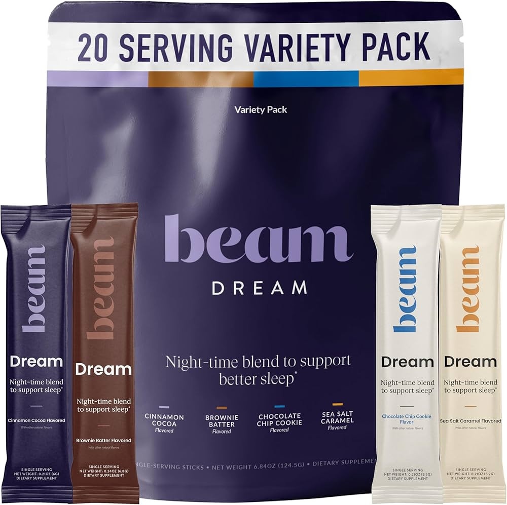 Beam Dream Sleep Powder \u2013 Sleep Aid for Adults with Melatonin, Magnesium, L-Theanine, Reishi... | Amazon (US)