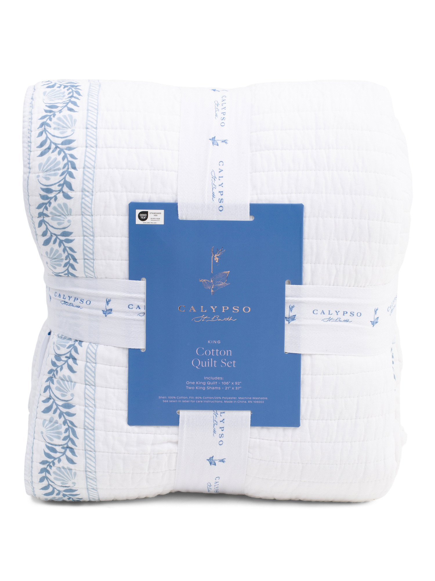 Cotton Quilt Set With Coastal Border Print | Bed & Bath | Marshalls | Marshalls