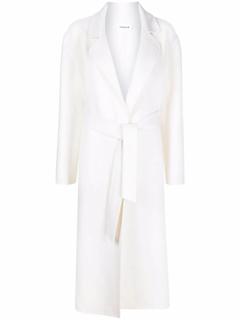 P.A.R.O.S.H. Long Belted Wool Coat - Farfetch | Farfetch Global