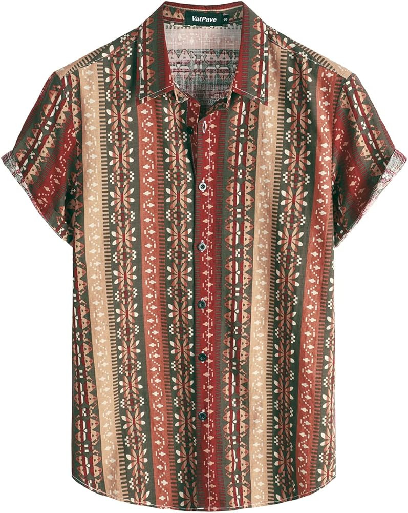 VATPAVE Mens Summer Tropical Shirts Short Sleeve Button Down Aloha Hawaiian Shirts | Amazon (US)
