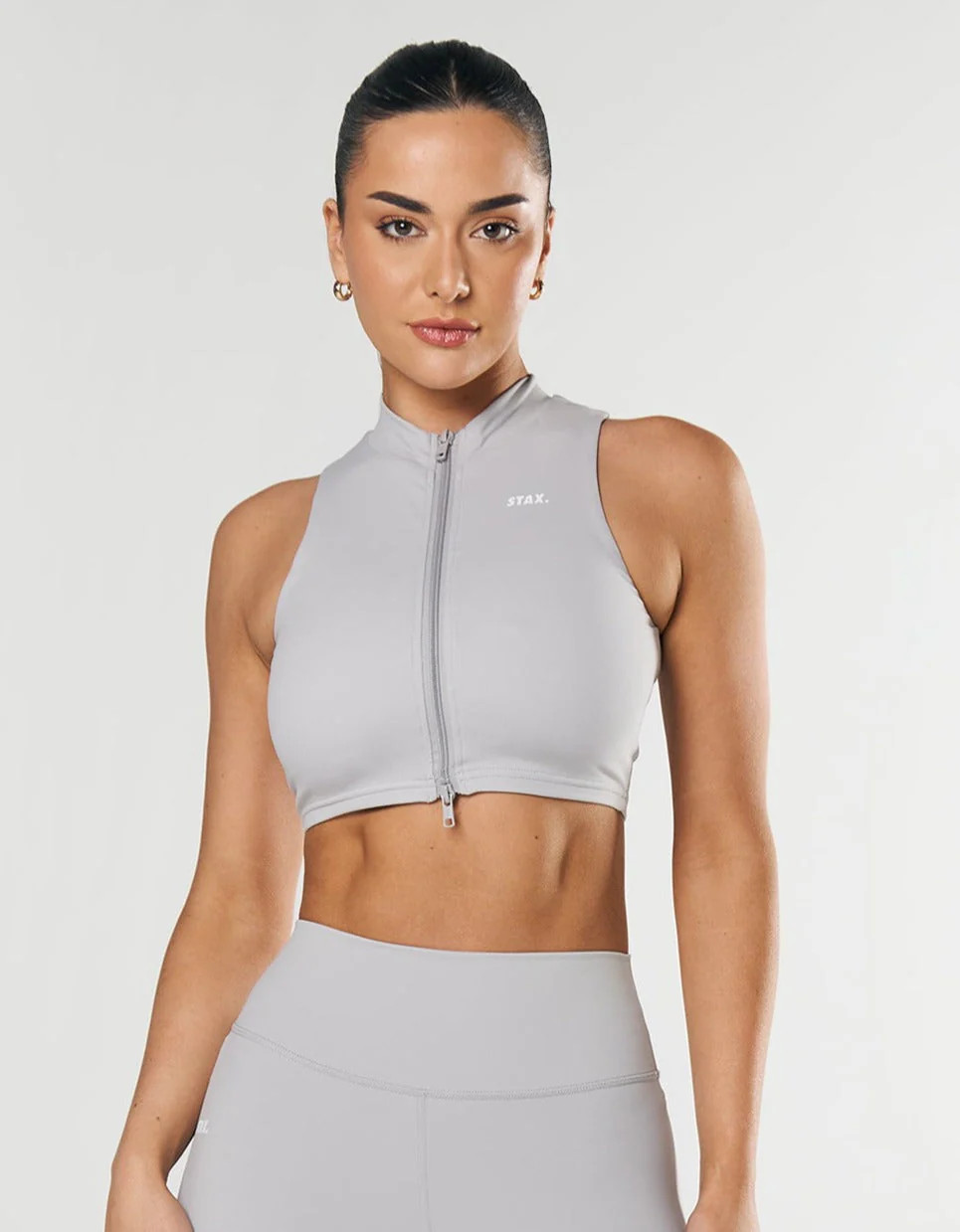 Base Sleeveless Zip Tank NANDEX ™ - Light Grey | STAX.