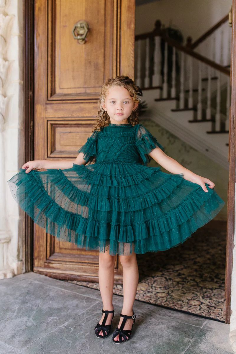 Mini Whimsical Dress in Emerald | Ivy City Co