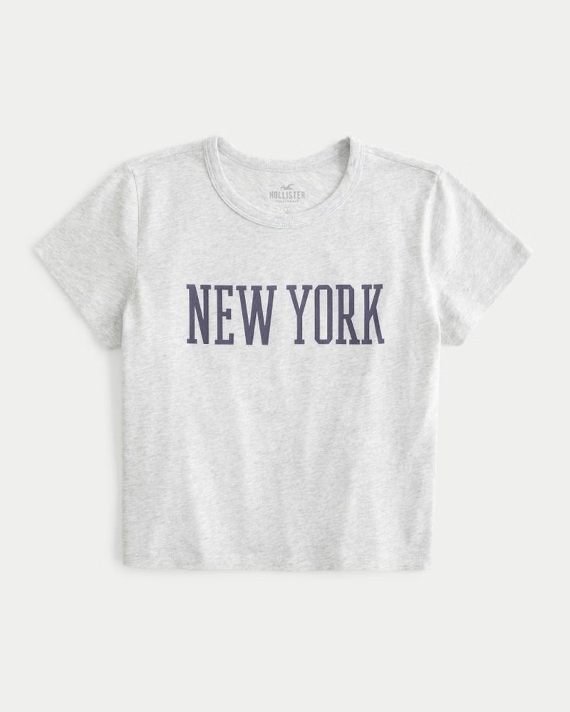 Women's Relaxed New York Graphic Baby Tee | Women's Tops | HollisterCo.com | Hollister (US)