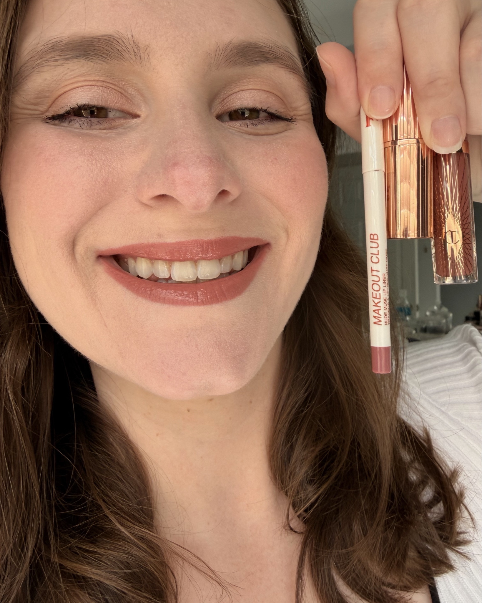 Lip combos:
- Freck Beauty Makeout Club Nude Muse lip liner, Shade 02
- Charlotte Tilbury Matte Revolution hydrating lipstick, Pillow Talk
- Charlotte Tilbury Collagen Lip Bath Gloss, Pillow Talkk

#LTKBeauty