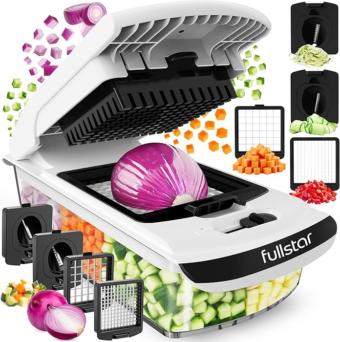 Fullstar Vegetable Chopper & Cutter - Slicer Dicer Spiralizer with Container for Food Veggie Onio... | Amazon (CA)
