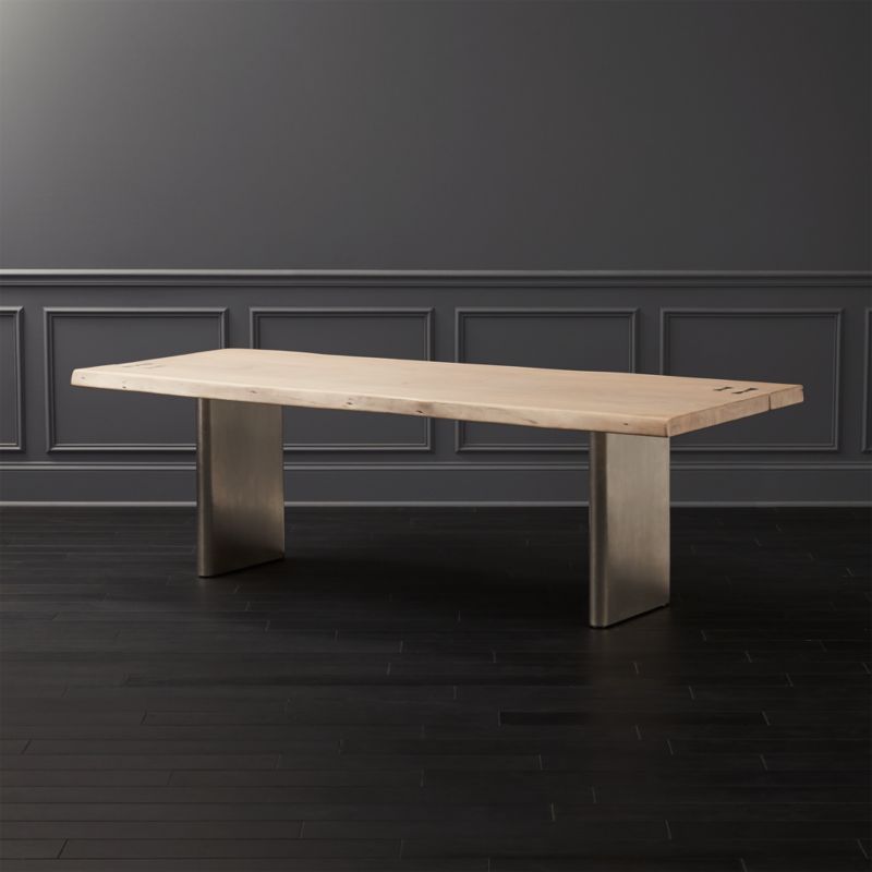 Landscape Live Edge White Washed Wood Dining Table + Reviews | CB2 | CB2